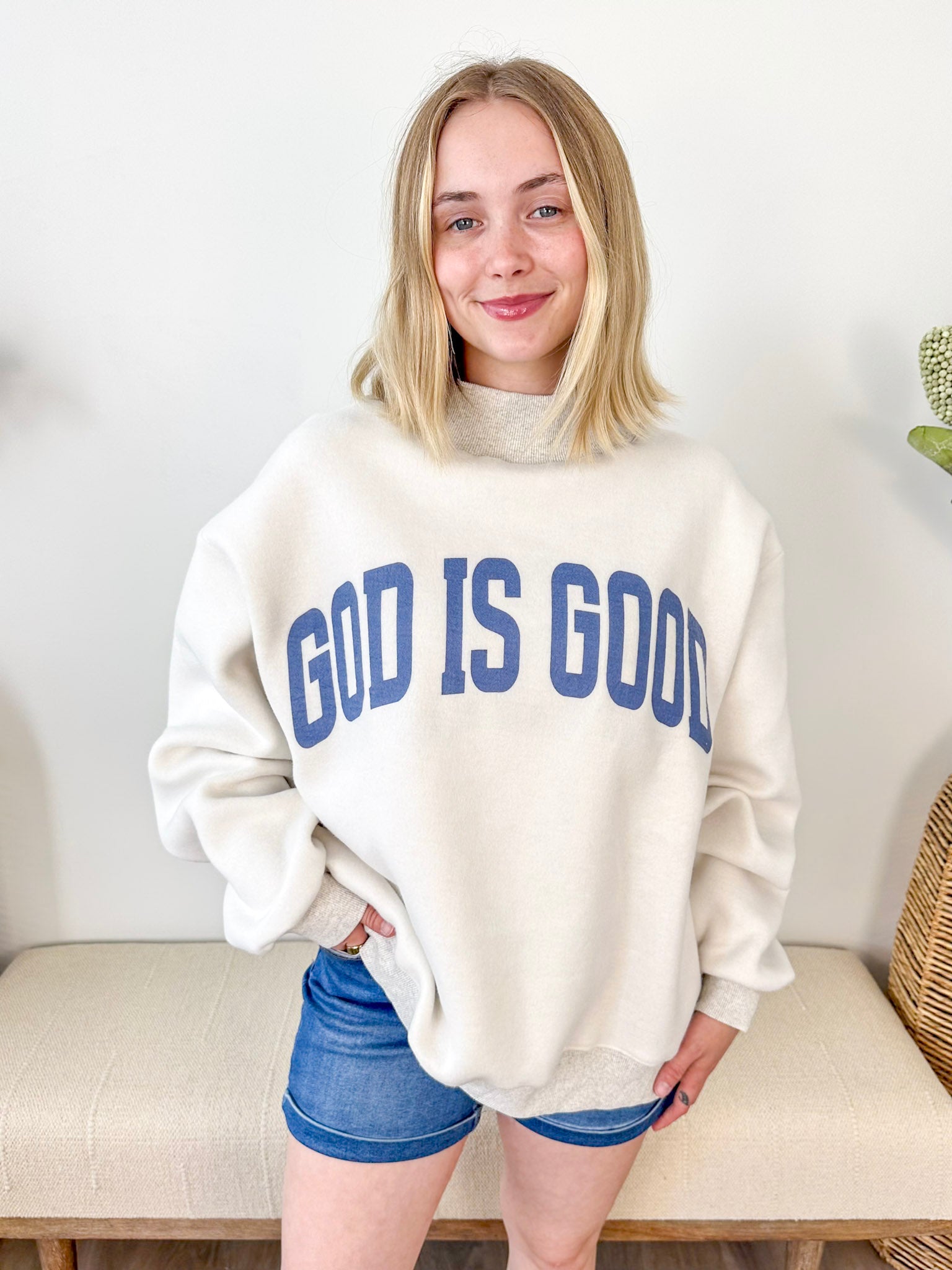 Reversible God Is Good & Jesus Sweatshirt - The Nines