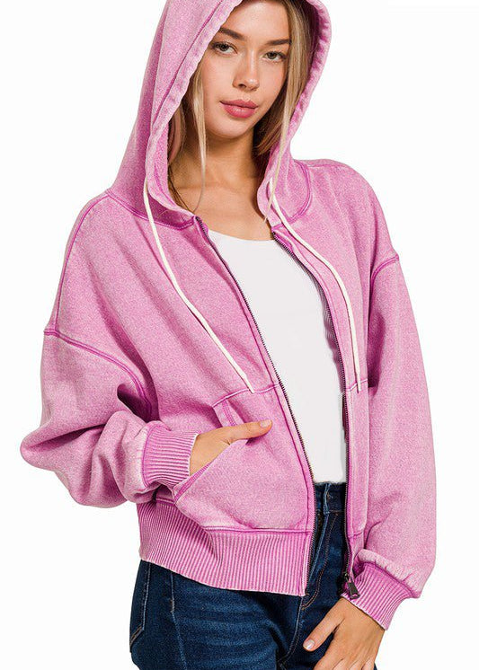 Mineral Fleece Lined Hooded Zip Ups - 3 Colors! - The Nines