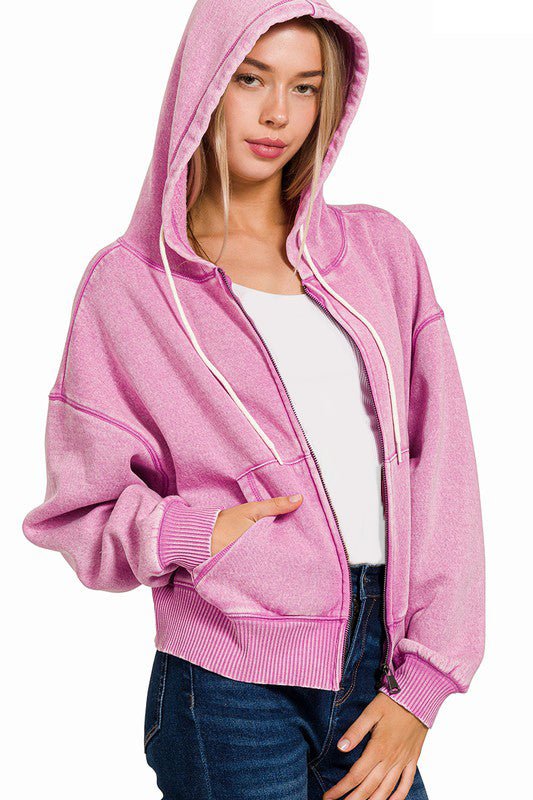 Mineral Fleece Lined Hooded Zip Ups - 3 Colors! - The Nines