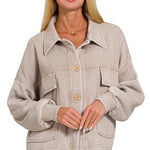 Acid Wash Button Jacket - 3 Colors! - The Nines