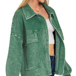 Acid Wash Button Jacket - 3 Colors! - The Nines