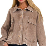 Acid Wash Button Jacket - 3 Colors! - The Nines