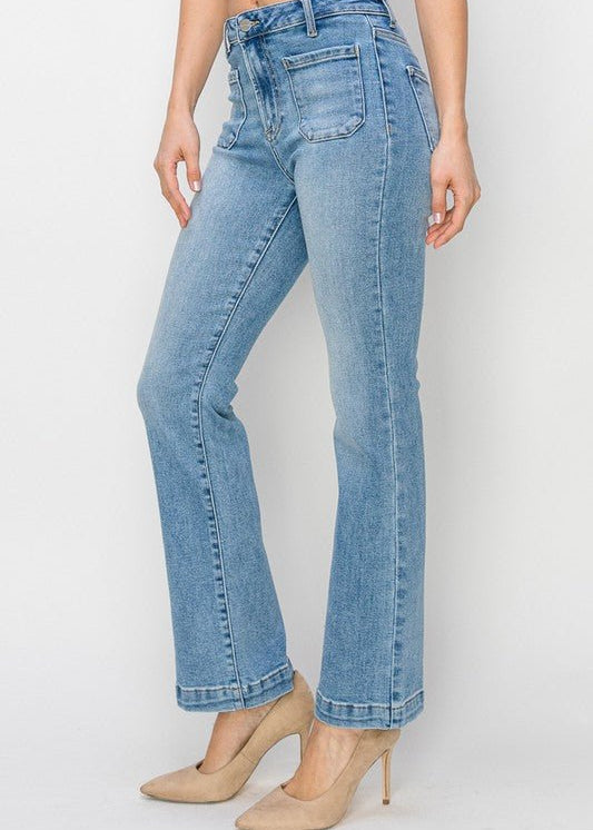 Risen Ankle Boot Cut Medium Wash Jean - FINAL SALE! - The Nines