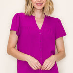 Button Front Blouse - 3 colors! - The Nines