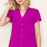 Button Front Blouse - 3 colors! - The Nines