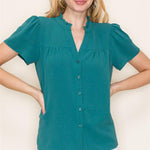 Button Front Blouse - 3 colors! - The Nines