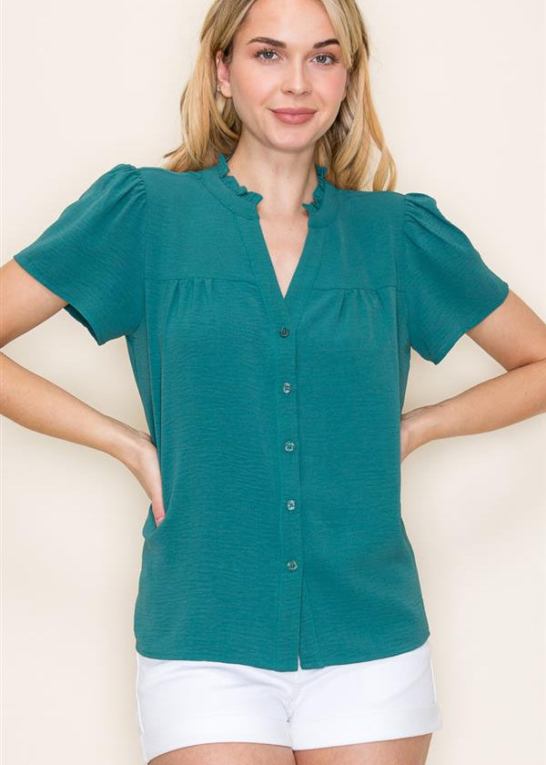 Button Front Blouse - 3 colors! - The Nines