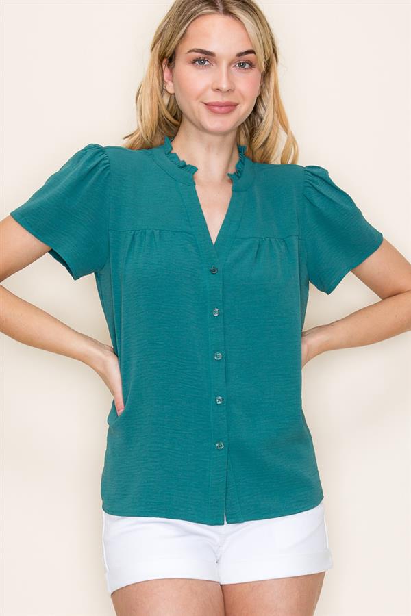 Button Front Blouse - 3 colors! - The Nines