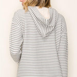 Half Button Striped Hoodie Pullover - 2 Colors! - FINAL SALE! - The Nines