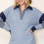 Soft Split Neck Colorblock Pullovers - 2 colors! - The Nines