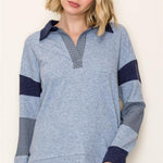 Soft Split Neck Colorblock Pullovers - 2 colors! - The Nines