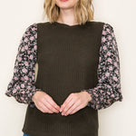 Floral Sleeve Tops - 2 Colors! - The Nines