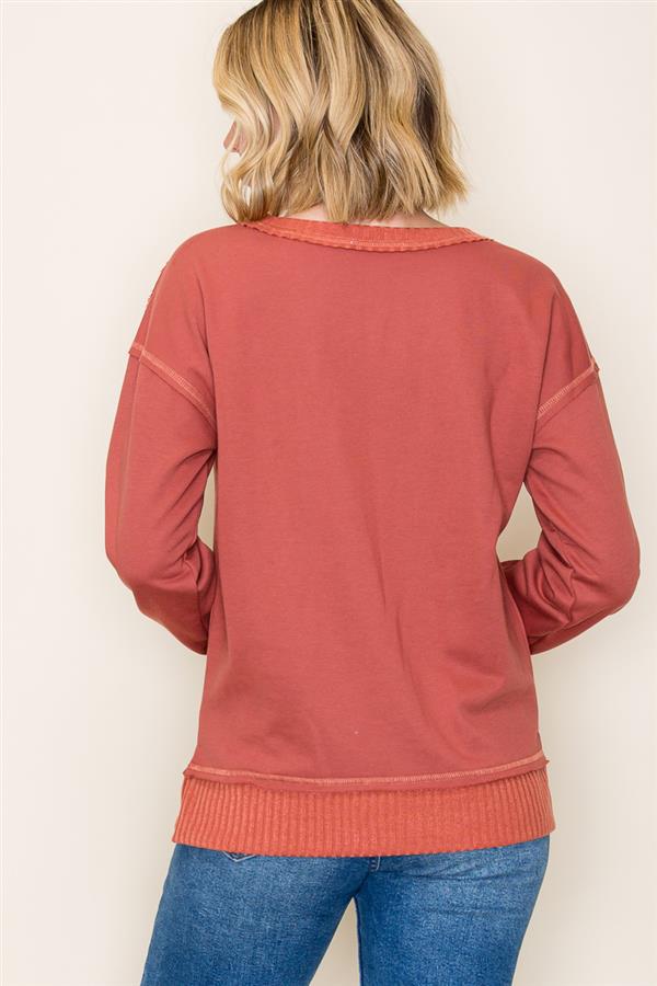Ribbed Contrast Top - 3 colors! - The Nines