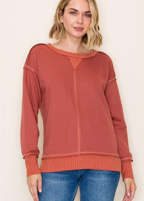 Ribbed Contrast Top - 3 colors! - The Nines