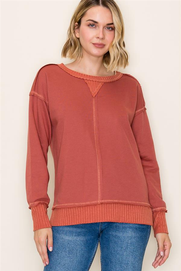 Ribbed Contrast Top - 3 colors! - The Nines