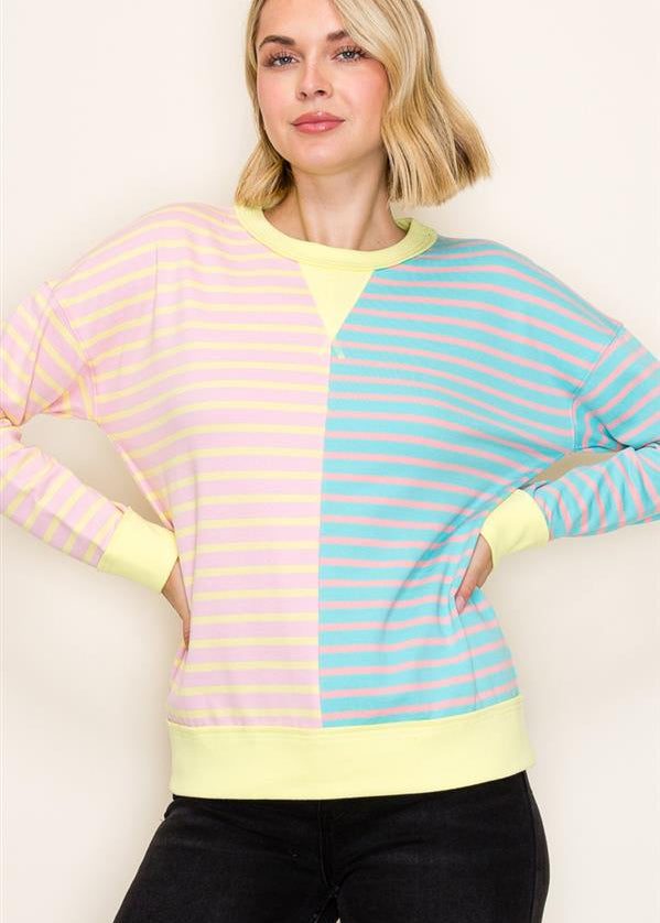 Marley Colorful Striped Sweatshirts - 2 Colors! - The Nines