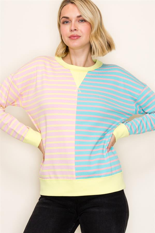 Marley Colorful Striped Sweatshirts - 2 Colors! - The Nines