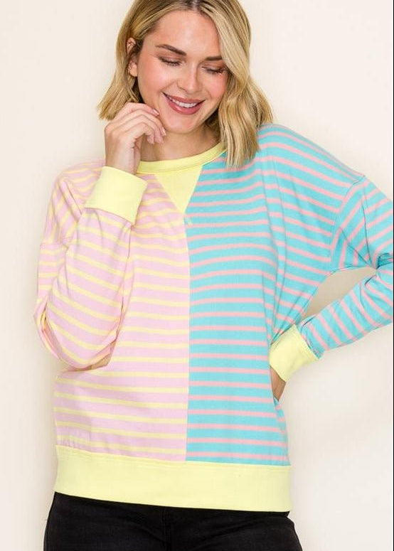 Marley Colorful Striped Sweatshirts - 2 Colors! - The Nines