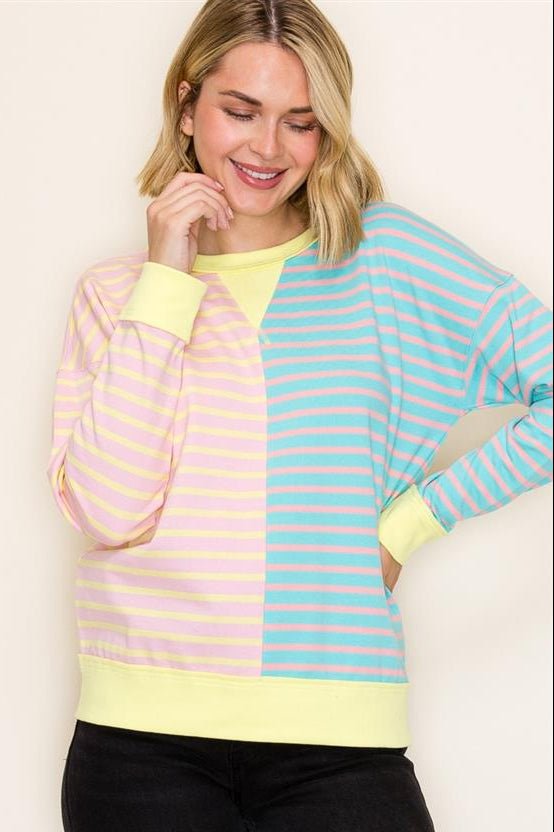Marley Colorful Striped Sweatshirts - 2 Colors! - The Nines