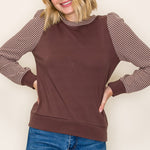 Striped Sleeve Top - 2 Colors! - The Nines
