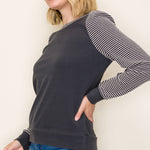 Striped Sleeve Top - 2 Colors! - The Nines