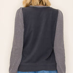 Striped Sleeve Top - 2 Colors! - The Nines
