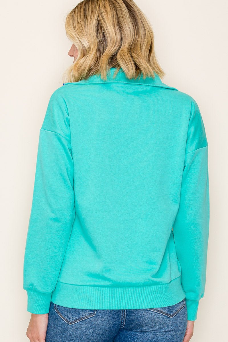 Emily Colored Zip Sweatshirt - 2 Colors! - The Nines