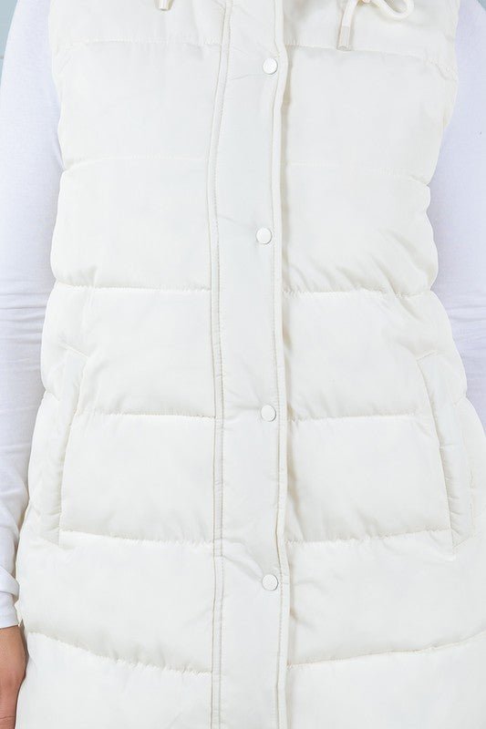 Long Side Zip Puffer Vests - 2 Colors! - The Nines