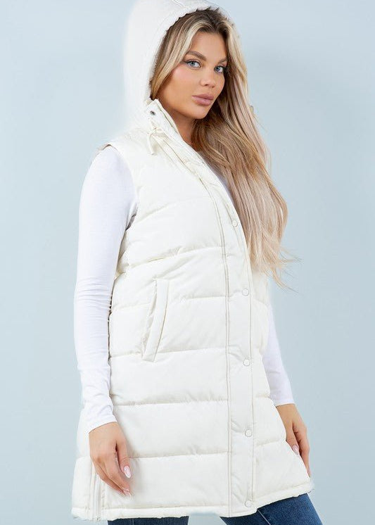 Long Side Zip Puffer Vests - 2 Colors! - The Nines