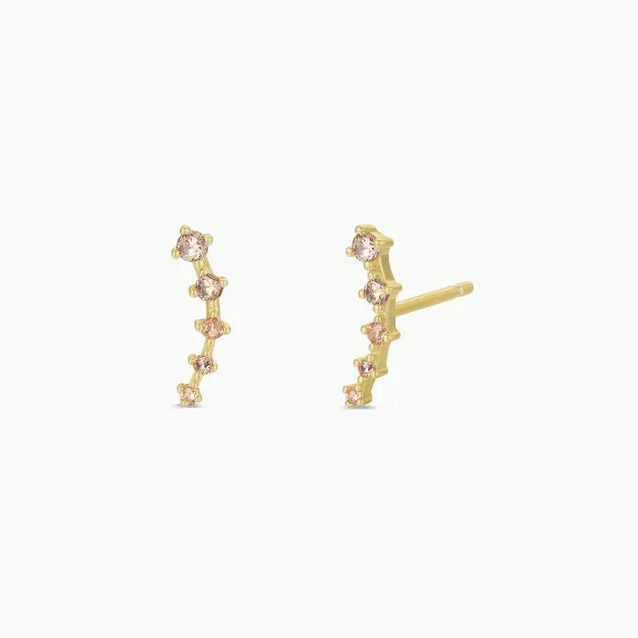 Champagne CZ Crawler Gold Earrings - The Nines