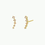 Champagne CZ Crawler Gold Earrings - The Nines