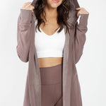 Mocha Butter Fleece Hooded Pocket Cardigan - The Nines