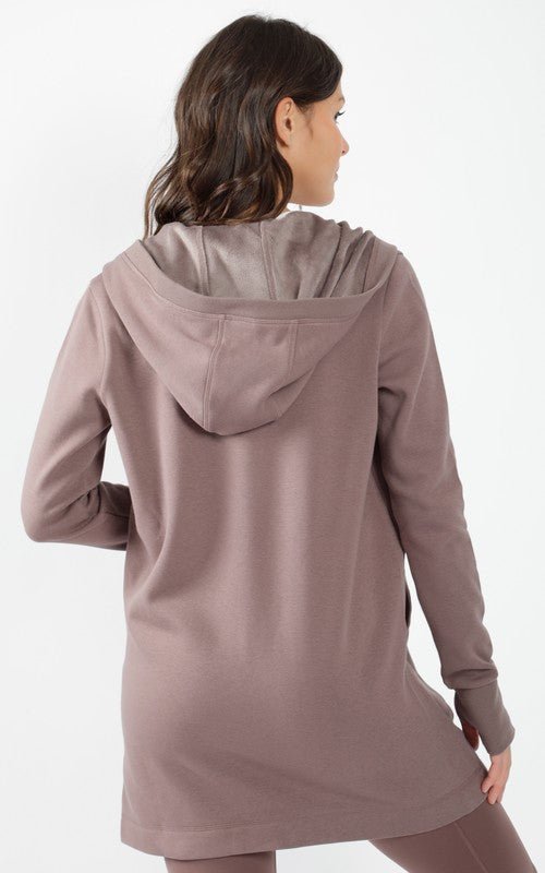 Mocha Butter Fleece Hooded Pocket Cardigan - The Nines