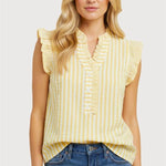 Alaina Yellow Ruffle Tank - The Nines