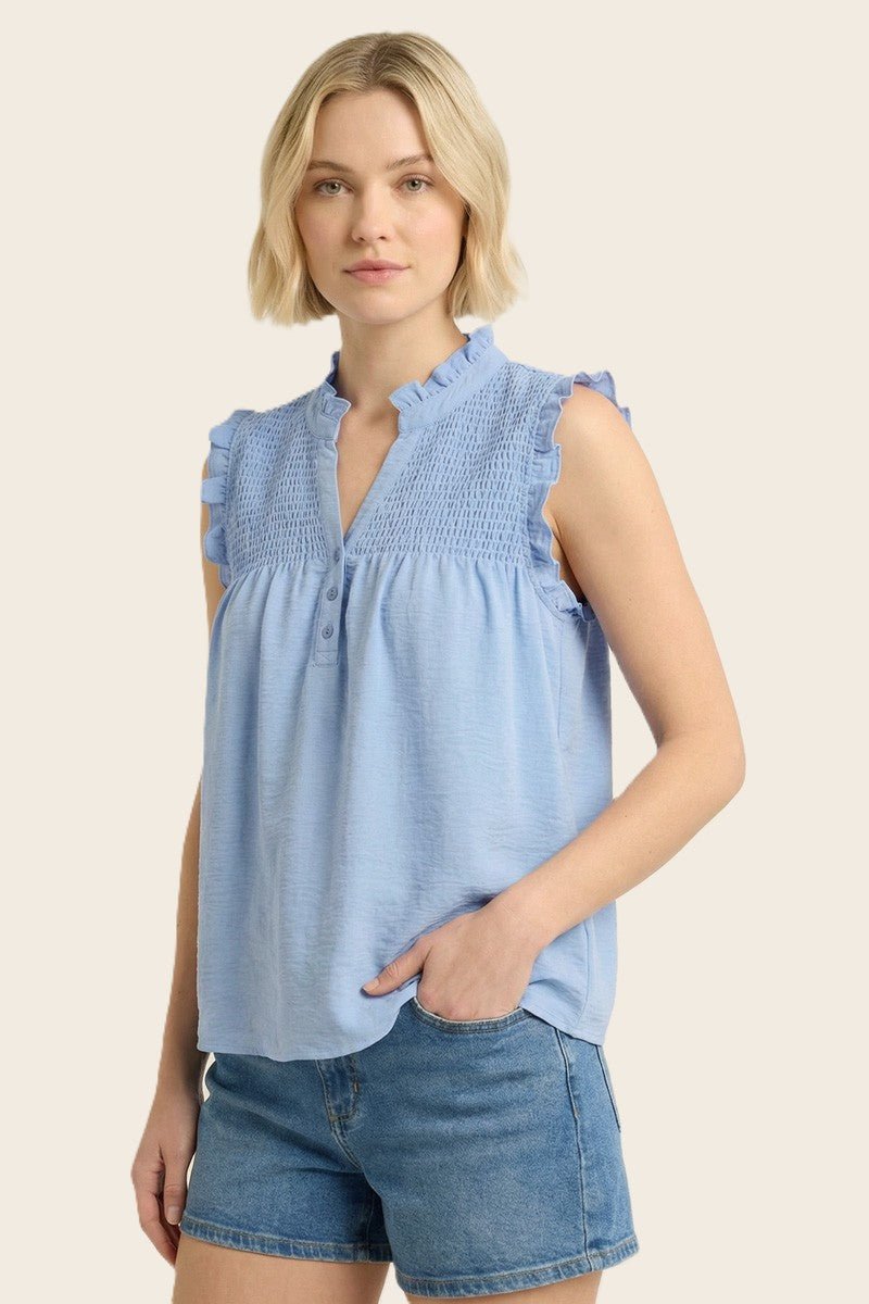 Smocked Eden Button Tank - 2 Colors! - The Nines