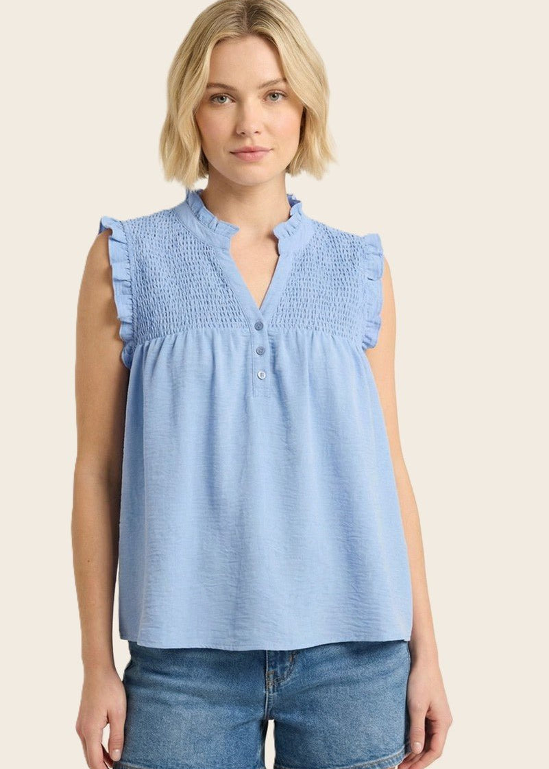 Smocked Eden Button Tank - 2 Colors! - The Nines