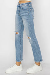 Risen Ankle Slim Straight Jeans