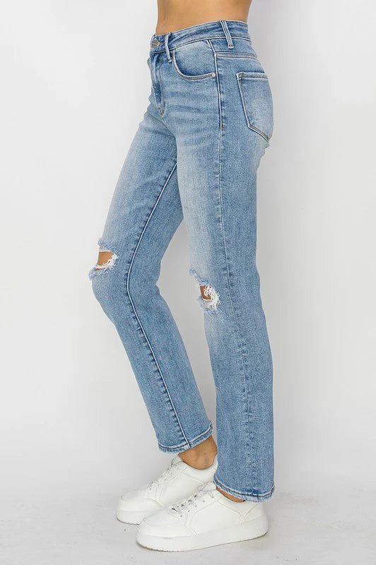 Risen Ankle Slim Straight Jeans - FINAL SALE! - The Nines