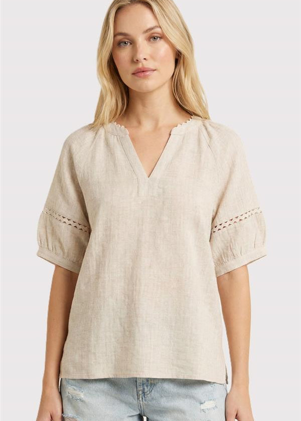 Cut Out Sleeve V - neck - 2 Colors! - The Nines