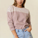 Smokey Mauve Button Back Top - The Nines