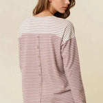 Smokey Mauve Button Back Top - The Nines