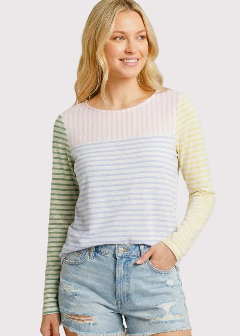 Multicolor Striped Lightweight Long Sleeve - The Nines