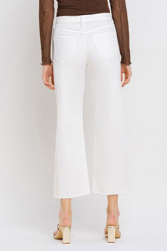 Vervet High Rise Raw Hem Crop Wide Leg Jean - The Nines