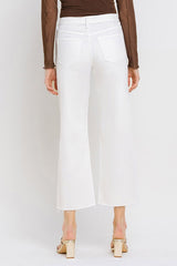 Vervet High Rise Raw Hem Crop Wide Leg Jean