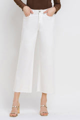 Vervet High Rise Raw Hem Crop Wide Leg Jean