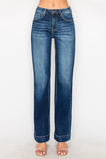 Risen High Rise Straight Jeans