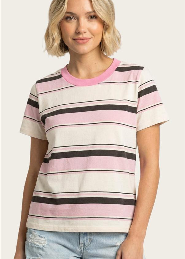 Pink Multi Stripe Tee - The Nines