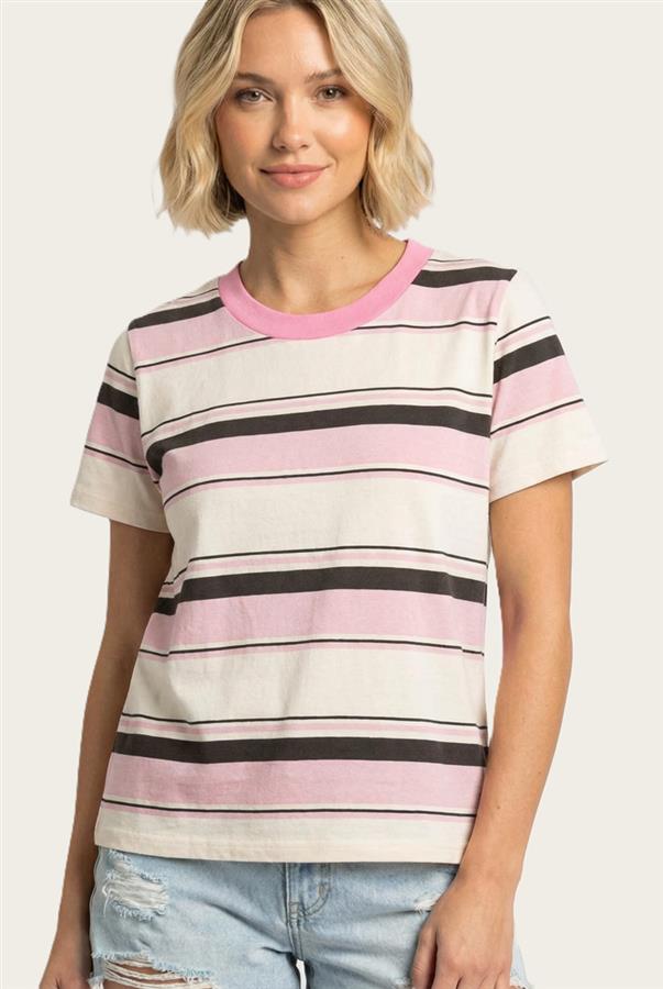 Pink Multi Stripe Tee - The Nines