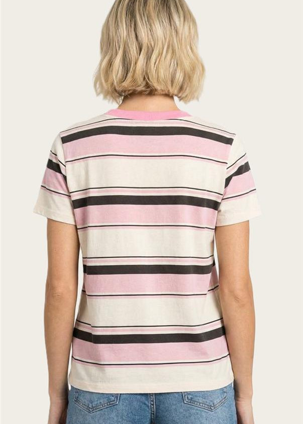 Pink Multi Stripe Tee - The Nines