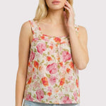 Isla Square Neck Pink Floral Tank - The Nines